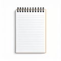 Blank Spiral Notebook with Lined Paper on White Background Royalty Free Stock Photo