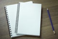 Blank spiral notebook and pencil Royalty Free Stock Photo