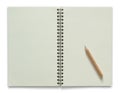 Blank spiral notebook and pencil Royalty Free Stock Photo