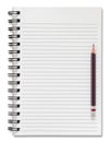 Blank spiral notebook and pencil isolated on white Royalty Free Stock Photo