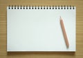 Blank spiral notebook and pencil