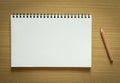 Blank spiral notebook and pencil Royalty Free Stock Photo