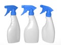 Blank spray bottle packaging set with clipping path