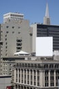 Blank square billboard in San Francisco, vertical composition