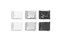 Blank square black, white and silver chocolate foil wrap mockup,