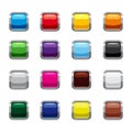 Blank square buttons icons set, cartoon style Royalty Free Stock Photo