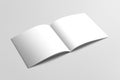 Blank square photorealistic brochure magazine mockup on light grey background. Royalty Free Stock Photo