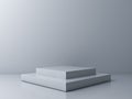 Blank square podium stage isolated on gray background