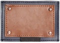 Blank square shape leather jeans labels. Royalty Free Stock Photo