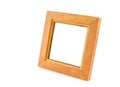 Blank Square wood frame in perspective view on isolated white ba