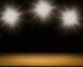 Blank stage with shining flash light Royalty Free Stock Photo