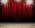 Blank stage with shining flash light Royalty Free Stock Photo