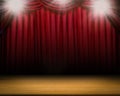 Blank stage with shining flash light Royalty Free Stock Photo