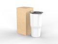 Blank Stainless Steel Tumbler with Lid for branding mock up. 3d render illustration. Royalty Free Stock Photo