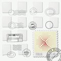 Blank stamp frames with irregular edges collection Royalty Free Stock Photo