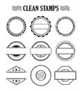 Blank stamp set, ink rubber seal texture effect