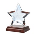 Blank star shape glass trophy crystal front view isolate Royalty Free Stock Photo
