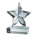 Blank star shape glass trophy crystal side view Royalty Free Stock Photo