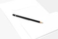 Blank stationery: sheet of paper, envelopes and pencil