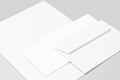 Blank stationery: sheet of paper and two envelopes Royalty Free Stock Photo