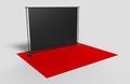 Blank Step and Repeat Telescoping Backdrop Banner. 3d render illustration.