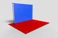 Blank Step and Repeat Telescoping Backdrop Banner. 3d render illustration. Royalty Free Stock Photo