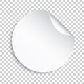 Blank sticker icon. Empty promotional label with peel off corner