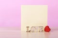 Blank Sticky Note With Red Heart Royalty Free Stock Photo