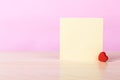 Blank Sticky Note With Red Heart Royalty Free Stock Photo