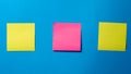 Blank Sticky Notes on Blue Wall 16x9