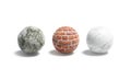 Blank stone, brick, marble ball mockup set
