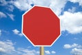 Blank stop sign with clipping path Royalty Free Stock Photo