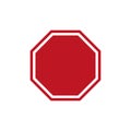 Blank Stop Sign. Red empty hexagon. Road sign. Vector illustration. stock image. Royalty Free Stock Photo