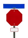 Blank Stop Sign with Signs Above and Below