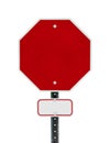 Blank Stop Sign with Small Sign Below Royalty Free Stock Photo