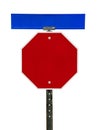 Blank Stop Sign with Street Sign Above
