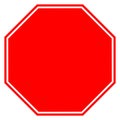 Blank Stop Sign,Vector Illustration, Isolate On White Background, Label. EPS10 Royalty Free Stock Photo