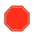 Blank Stop Sign vector sign symbol vector on white Royalty Free Stock Photo