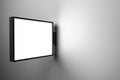 Blank store signboard mock up, 3d rendering illustration. Empty market light box mockup