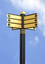 Blank street sign post with 6 signs Royalty Free Stock Photo