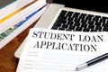 Blank student loan application on desktop Royalty Free Stock Photo