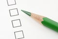 Blank Survey Box with Green Pencil Royalty Free Stock Photo