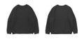 Blank sweatshirt color black template front and back view