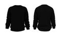 Blank sweatshirt mock up template in front, and back views, isolated on white Royalty Free Stock Photo