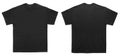 Blank T Shirt color black template front and back view