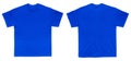 Blank T Shirt color blue template front and back view