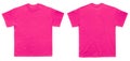 Blank T Shirt color heliconia template front and back view