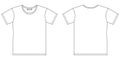 Blank t shirt outline sketch. Apparel t-shirt CAD design. Isolated technical fashion illustration Royalty Free Stock Photo