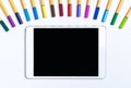 Blank Tablet screen with color pen marker for Art application