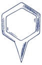Blank tag doodle. Location pointer. Navigation label